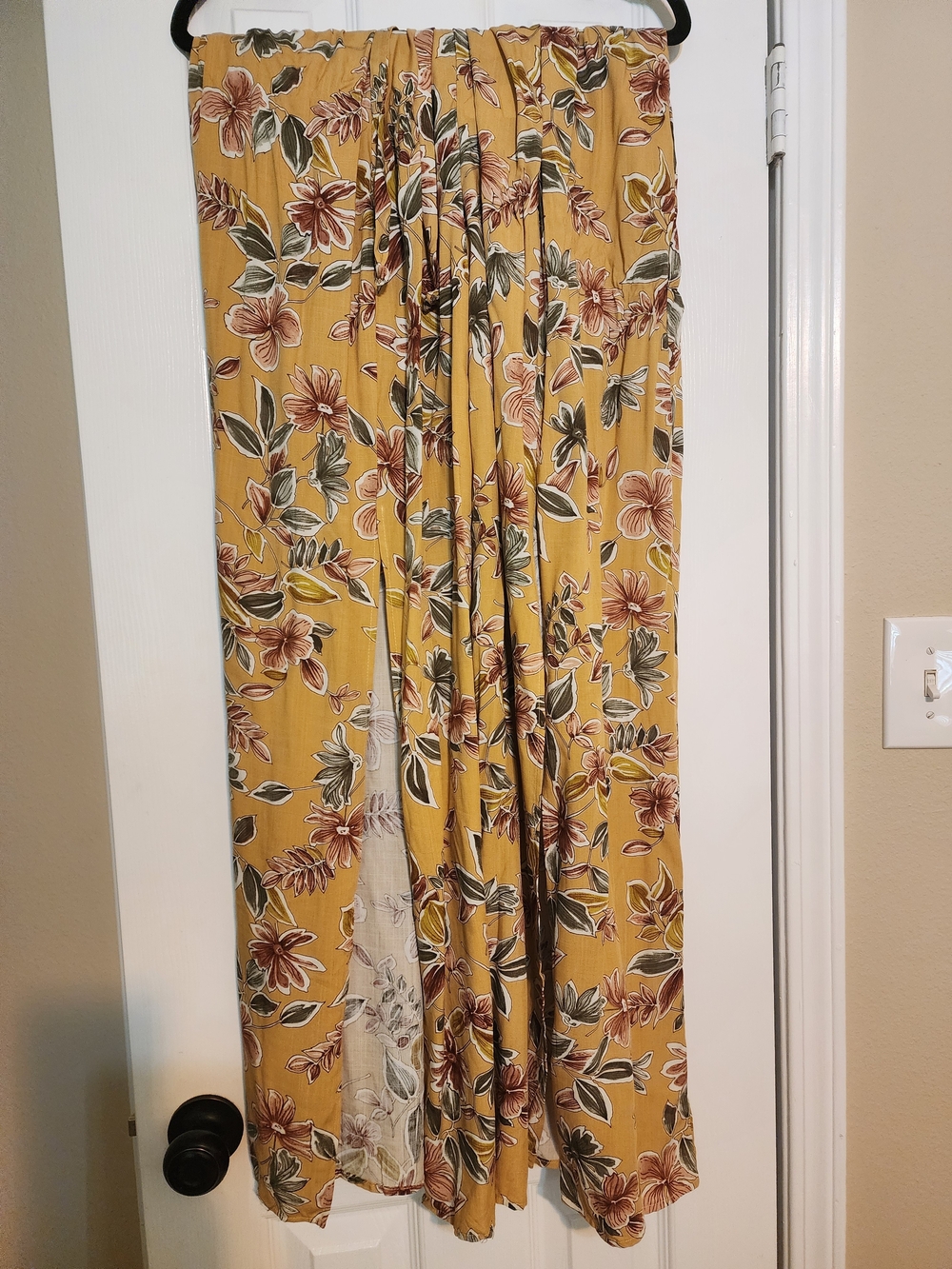 Mustard Yellow Floral Pants